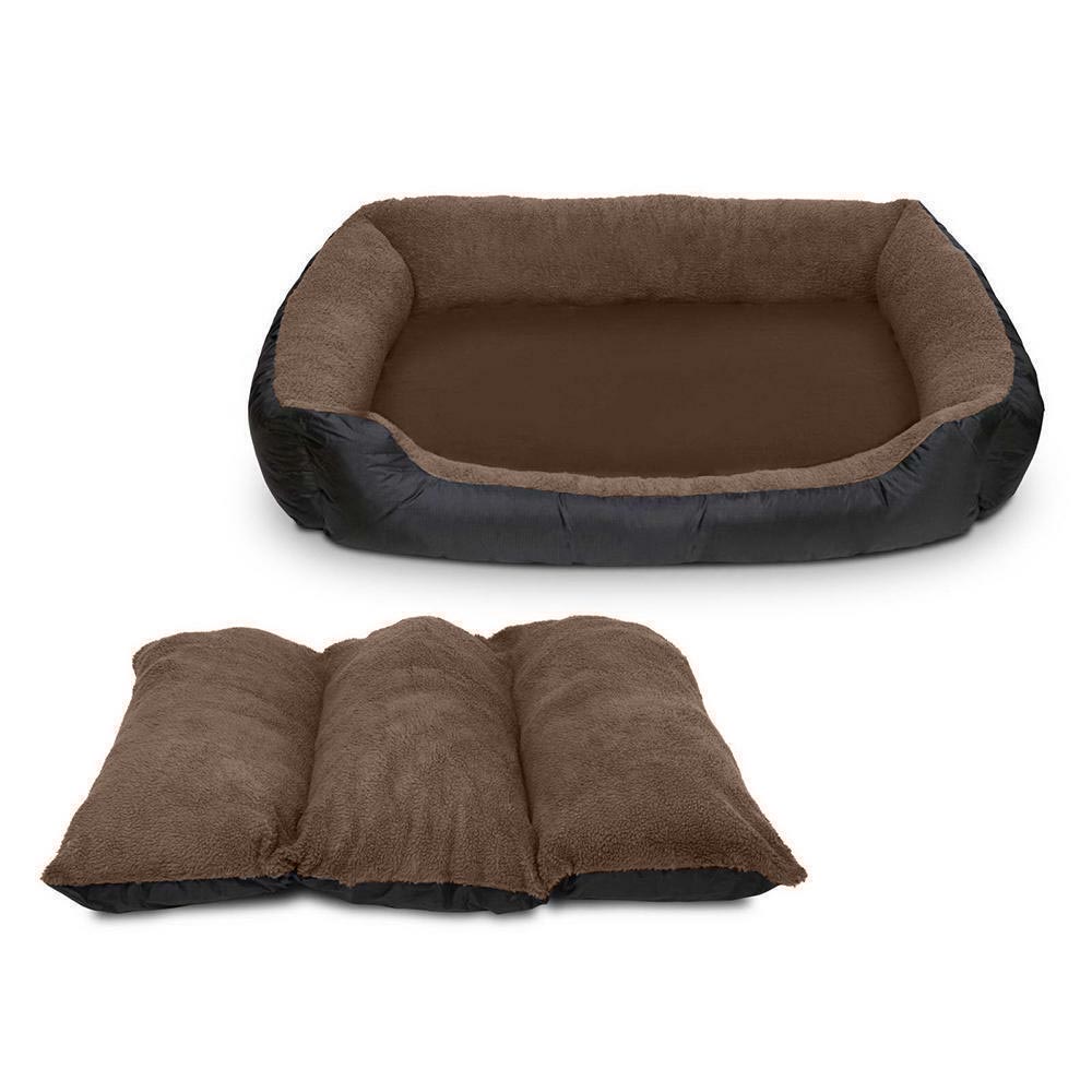 Pet Dog Cat Bed Warm Fleece Deluxe Brown - Image 5