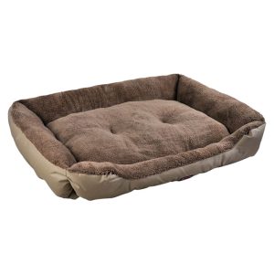 Pet Dog Cat Bed Warm Fleece Plush Brown
