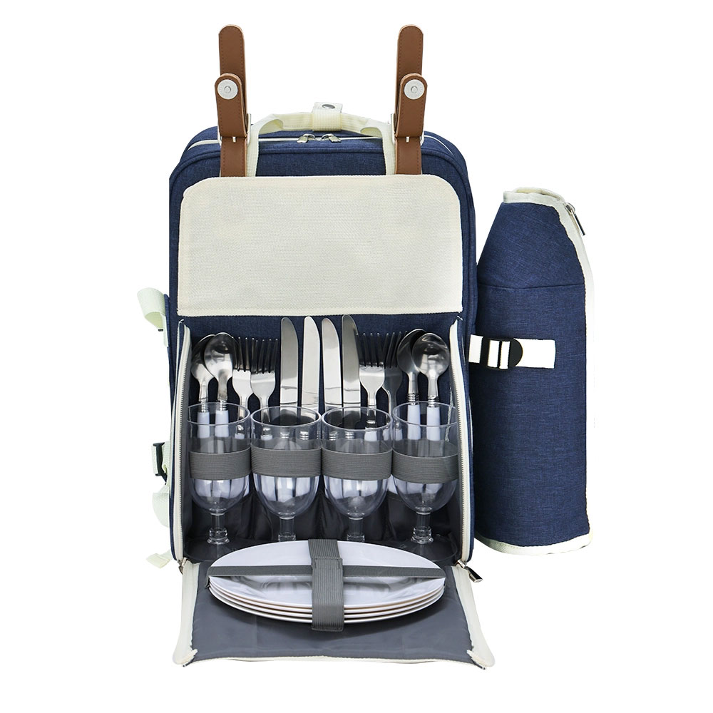 Picnic Bag 4 Person Alfresco Blue & White - Image 3