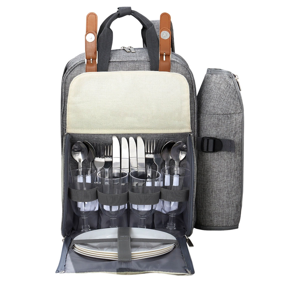 Picnic Bag 4 Person Alfresco Grey & White - Image 3