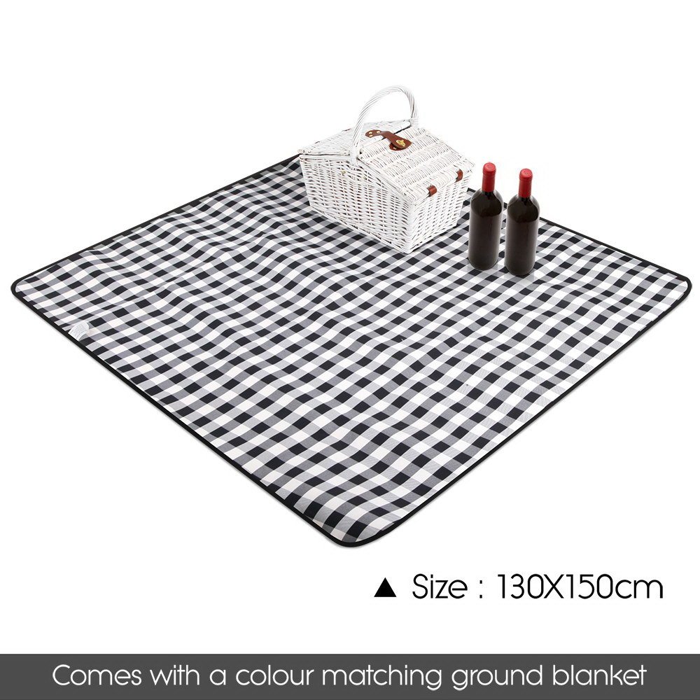 Picnic Basket 2 Person Wicker With Blanket - Image 6