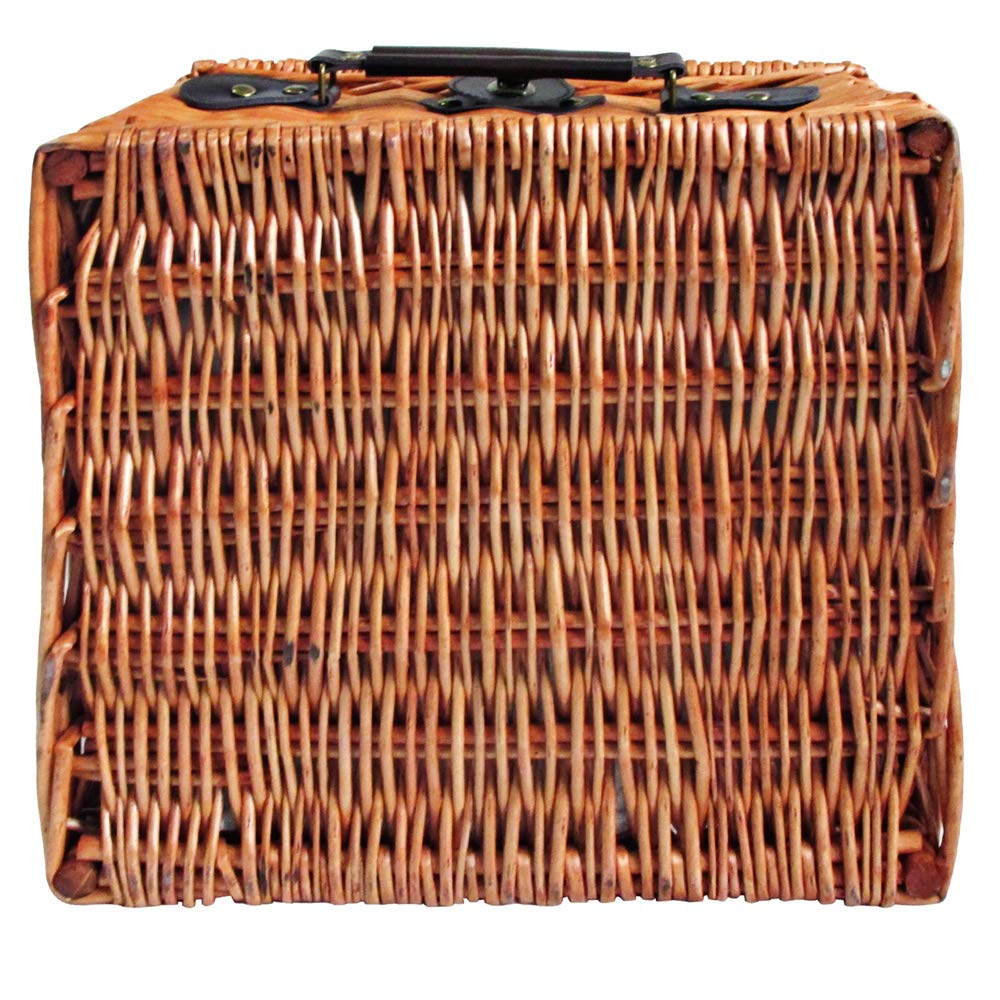 Picnic Basket 2 Person Wicker With Cooler Bag & Blanket - Image 6