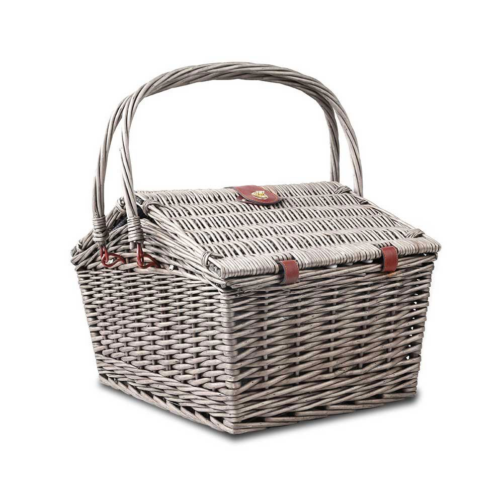 Picnic Basket 4 Person Wicker With Blanket Style 4 - Image 3