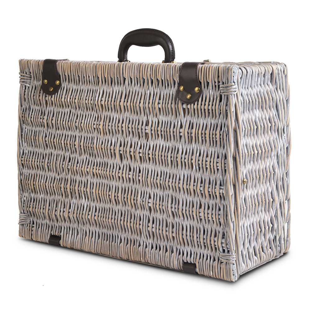 Picnic Basket 6 Person Wicker With Cooler Bag & Blanket - Image 6