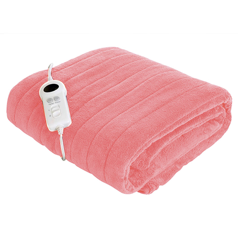 Fleece Electric Throw Rug Pink