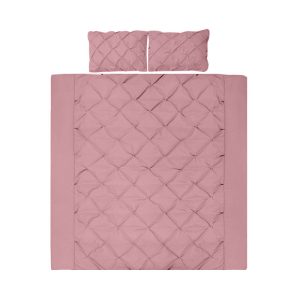 Quilt Cover Set 800TC Diamond Pintuck Blush
