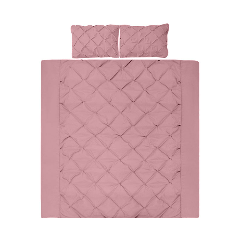 Quilt Cover Set 800TC Diamond Pintuck Blush