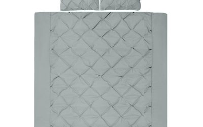 Quilt Cover Set 800TC Diamond Pintuck Grey