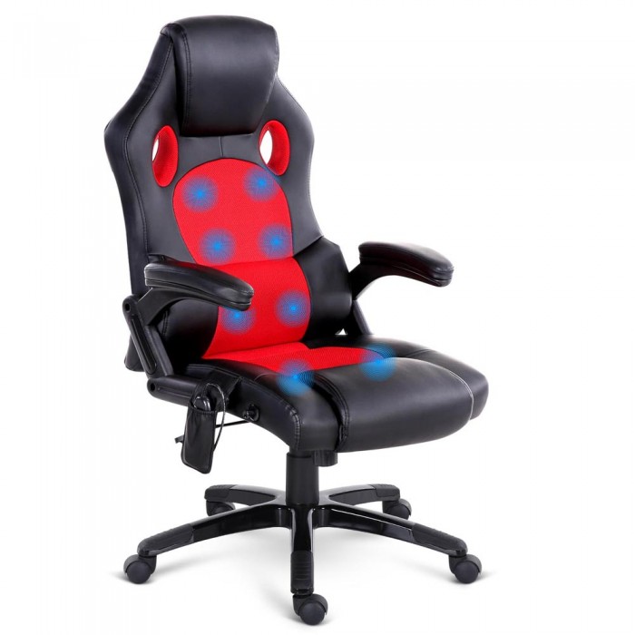 Racer Massage & Heating Office Chair Red