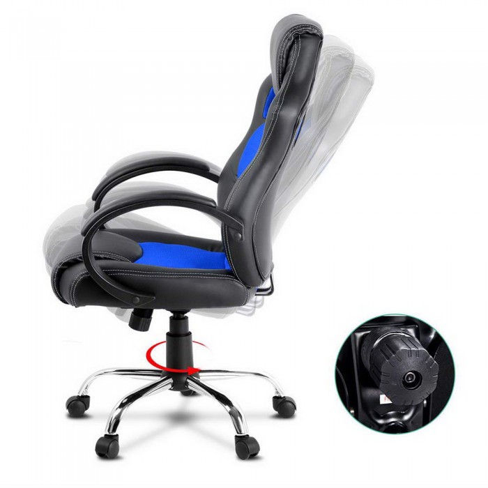 Racer Office Chair Black & Blue - Image 5
