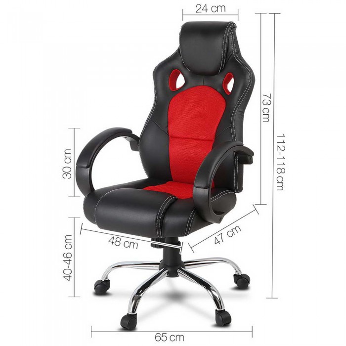 Racer Office Chair Maverick Black & Red - Image 2