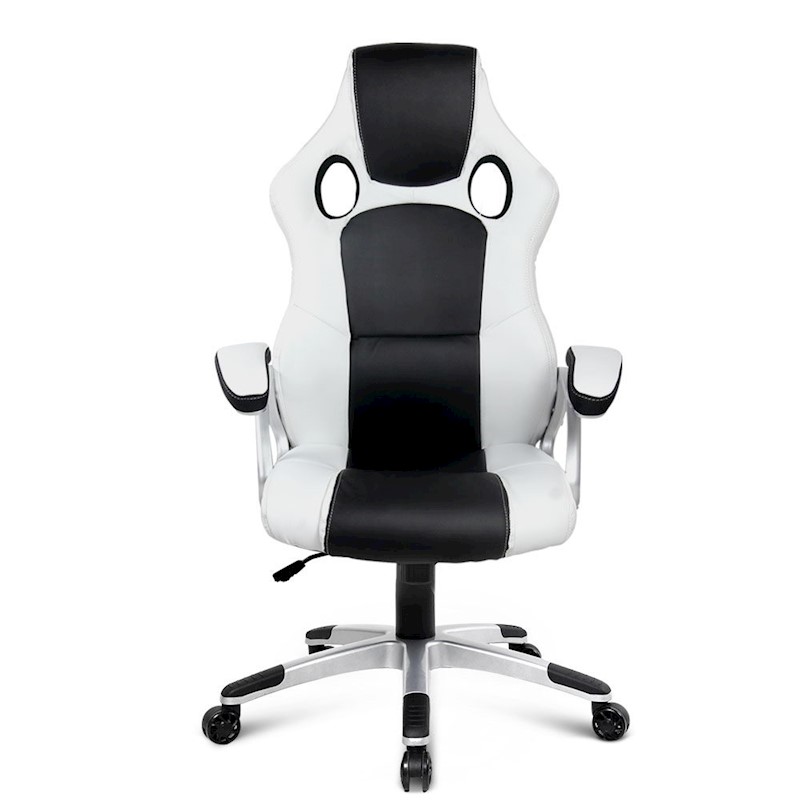 Racer Office Chair White & Black - Image 3