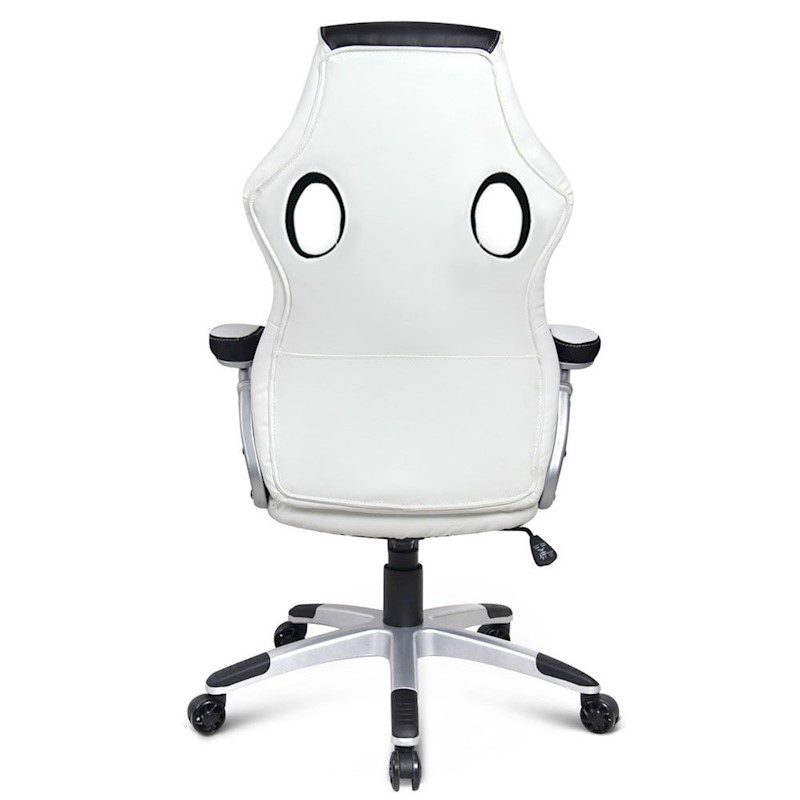 Racer Office Chair White & Black - Image 4