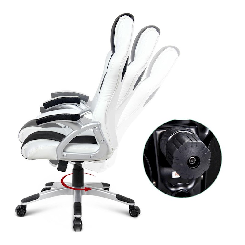 Racer Office Chair White & Black - Image 5