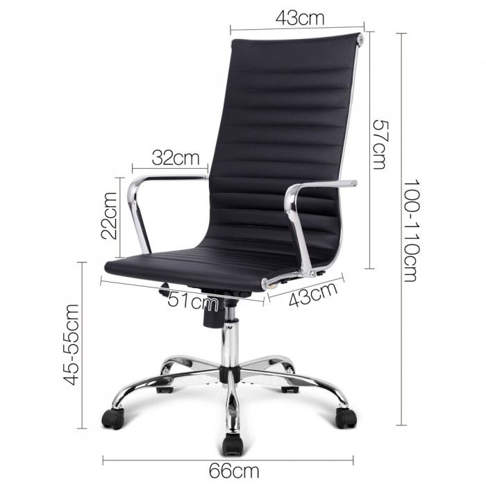 Replica Eames High Back Office Chair Black - Image 2
