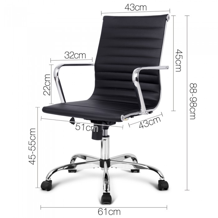 Replica Eames Mid Back Office Chair Black - Image 2