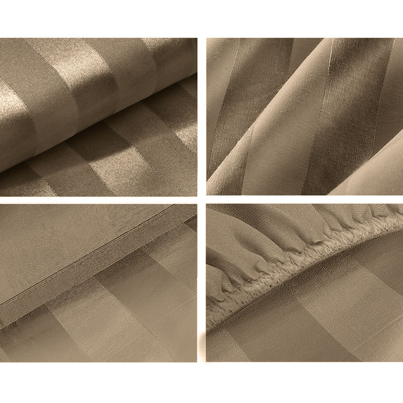 Sheet Set Luxury 1000TC Microfibre Cotton Satin Chocolate - Image 2