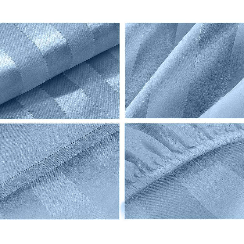 Sheet Set Luxury 1000TC Microfibre Cotton Satin Ocean - Image 2
