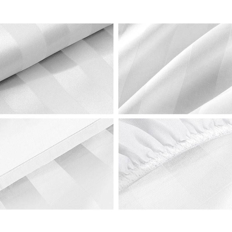 Sheet Set Luxury 1000TC Microfibre Cotton Satin White - Image 2