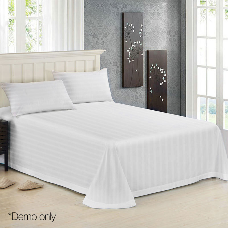 Sheet Set Luxury 1000TC Microfibre Cotton Satin White - Image 3