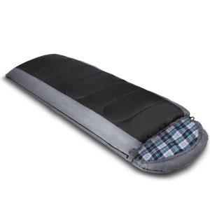 Adults Sleeping Bag Single 190T Thermal Black