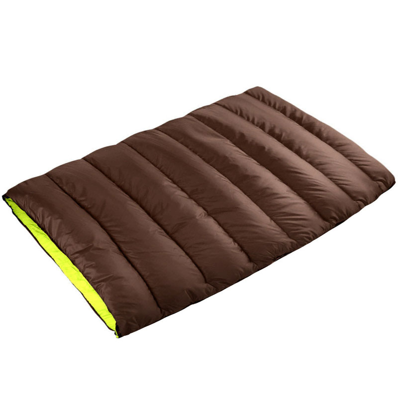 Adults Sleeping Bag Double 210T Thermal Brown