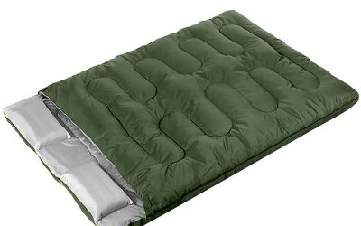 Adults Sleeping Bag Double 210T Thermal Green