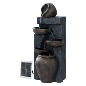 Solar Fountain 5 Tier Grey