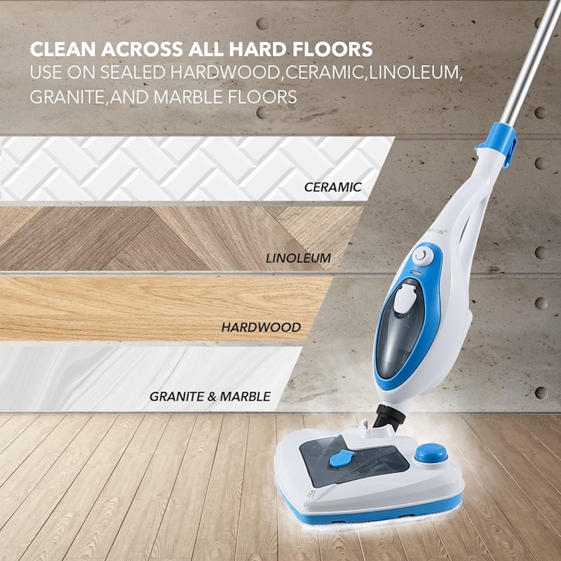 Steam Mop 1500w 400ml 13 in 1 Blue - Image 4