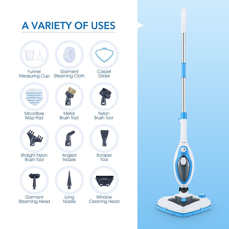 Steam Mop 1500w 400ml 13 in 1 Blue - Image 6
