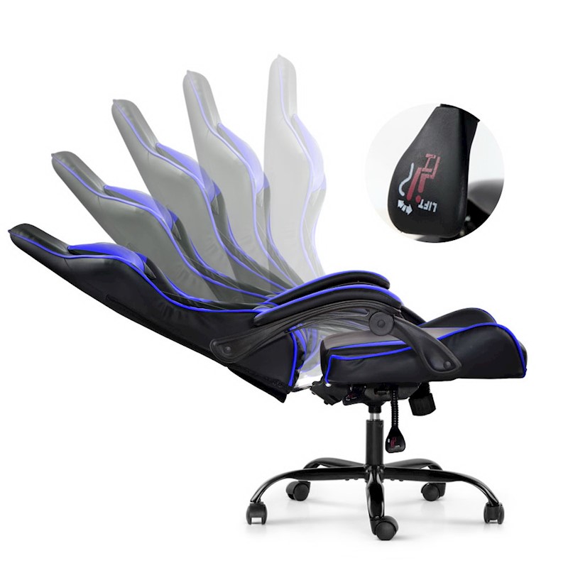 Ultimate Comfort Gaming Chair Black & Blue - Image 3
