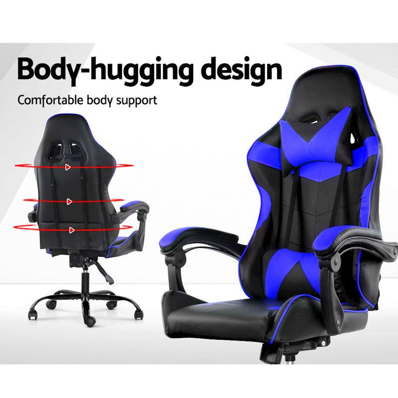 Ultimate Comfort Gaming Chair Black & Blue - Image 4