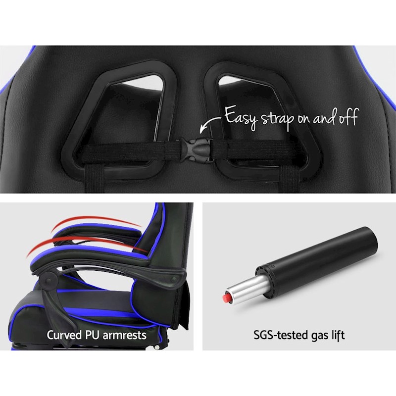 Ultimate Comfort Gaming Chair Black & Blue - Image 5