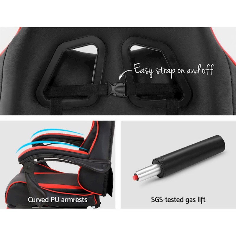 Ultimate Comfort Gaming Chair Mecka Black & Red - Image 4