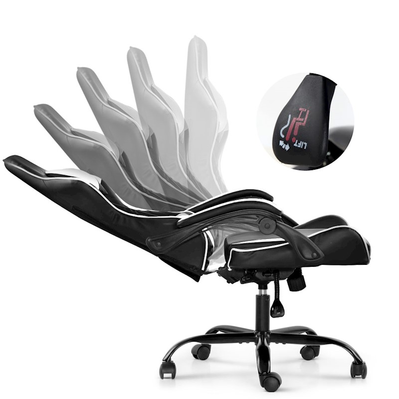 Ultimate Comfort Gaming Chair Black & White - Image 2