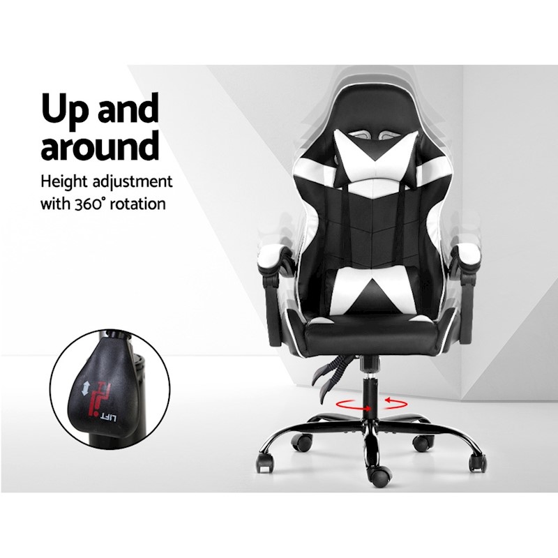 Ultimate Comfort Gaming Chair Black & White - Image 4