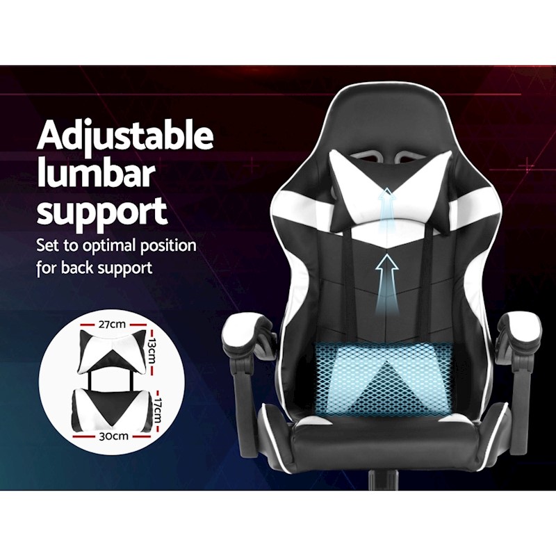 Ultimate Comfort Gaming Chair Black & White - Image 5