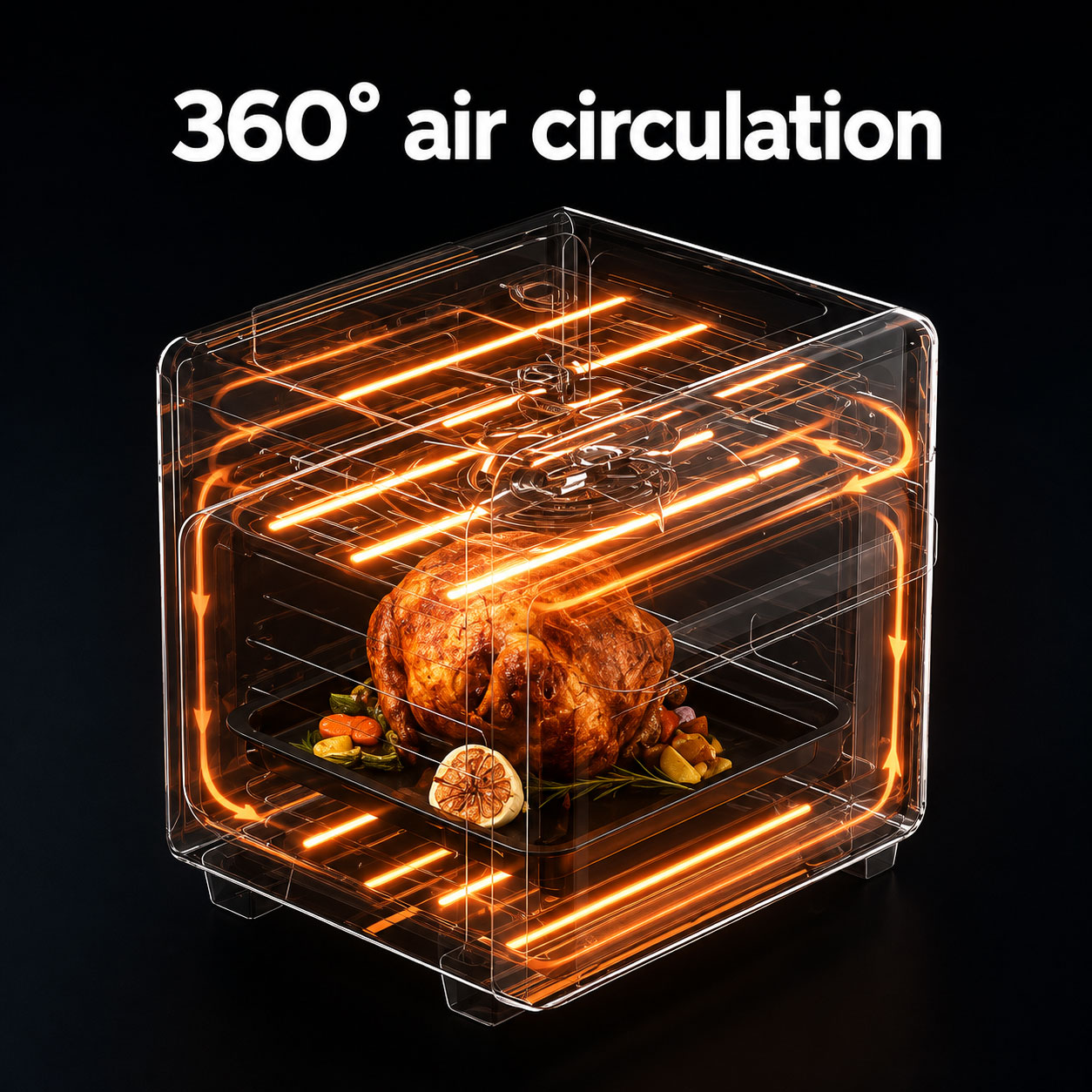 20L Air Fryer Oven 1400W Black - Image 4