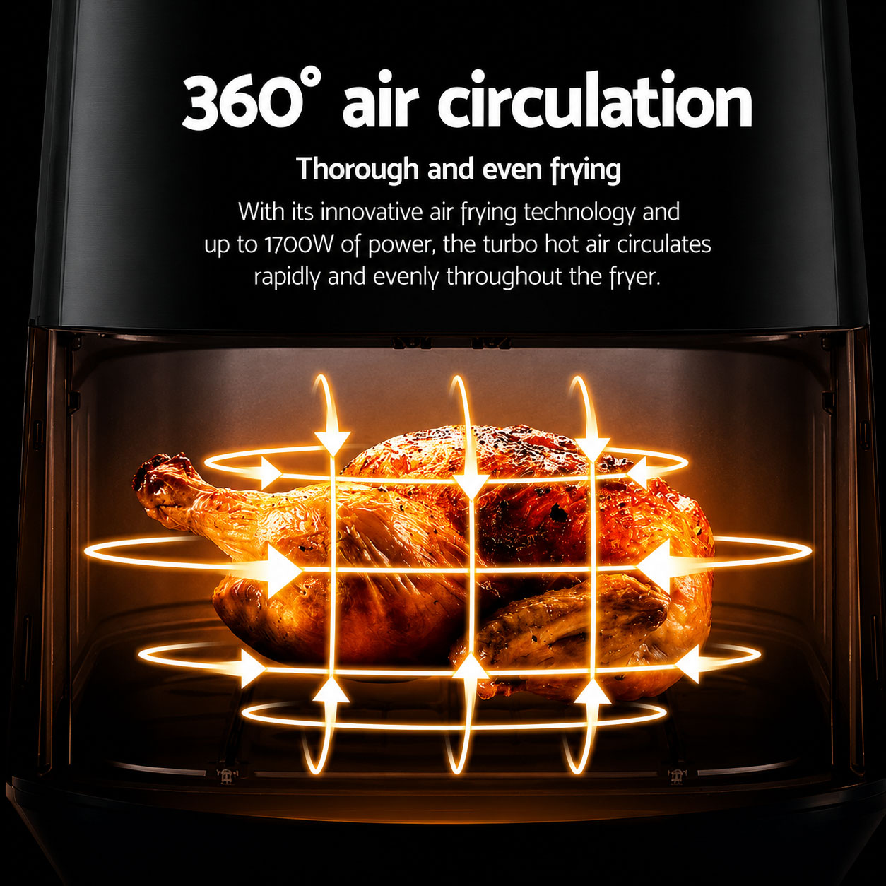 7L Air Fryer 1700W Silver - Image 4