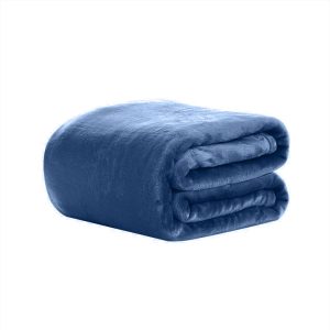 Blanket Faux Mink Navy Blue