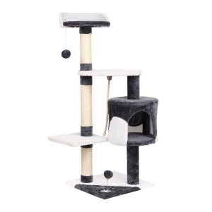 Cat Kitten Toy 112cm Scratching Tree White & Grey