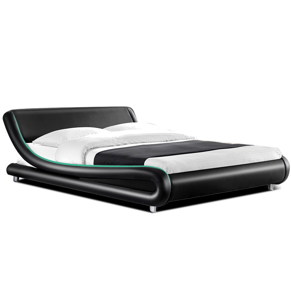 Leather Bed Frame Flio Black