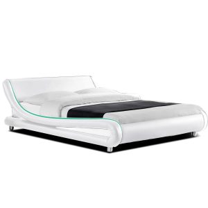 Leather Bed Frame Flio White