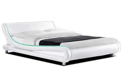 Leather Bed Frame Flio White