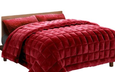 Quilt Faux Mink 500gsm Burgundy