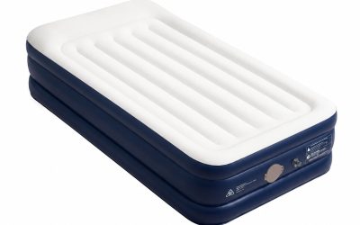 Air Bed 46cm Navy with Built-in Pump Single