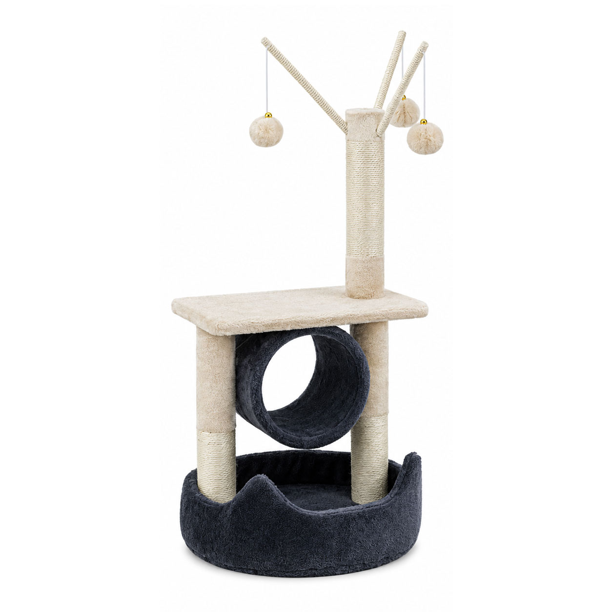 Cat Kitten Toy 76cm Scratching Tree Grey
