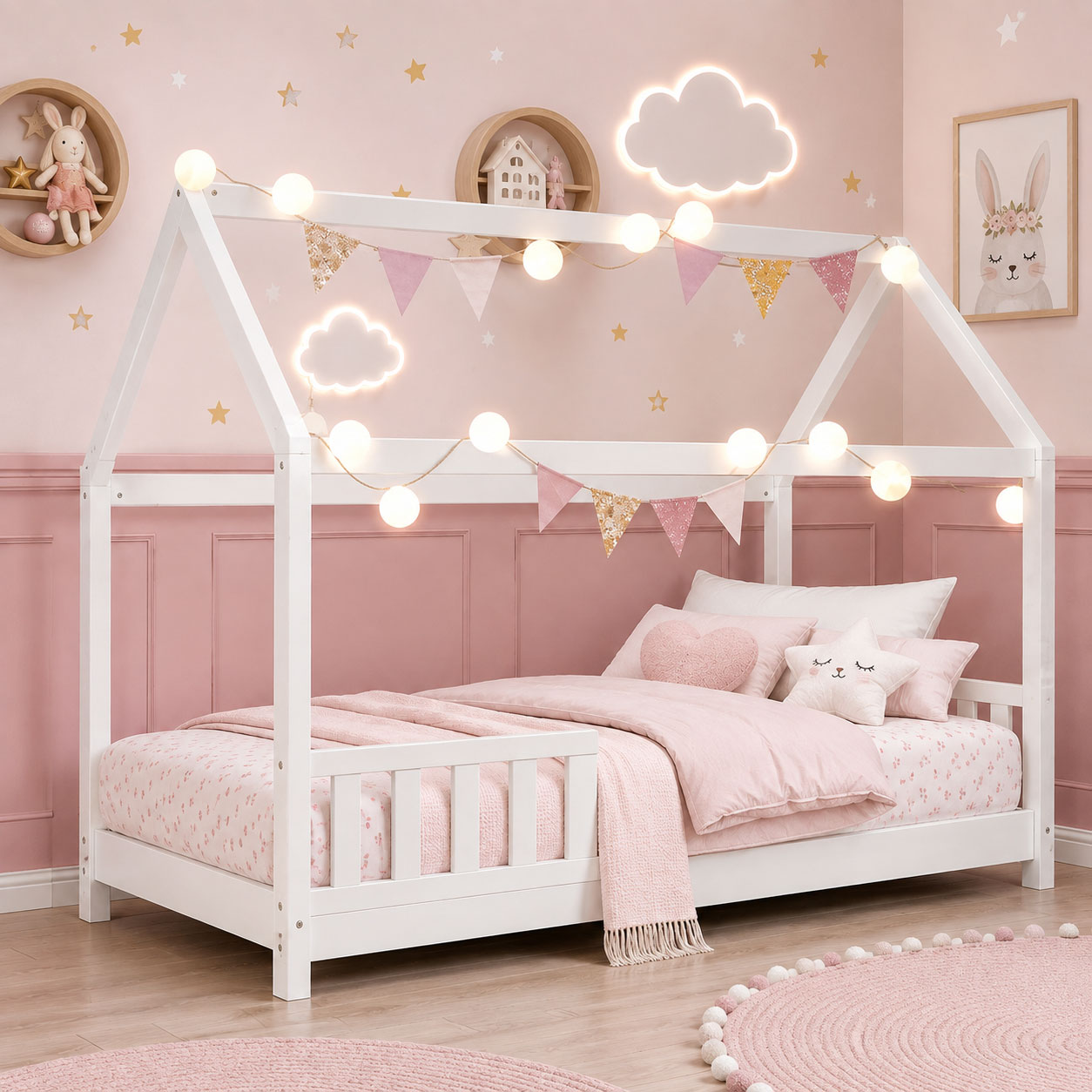 Montessori Kids Bed Frame Casa White - Image 2