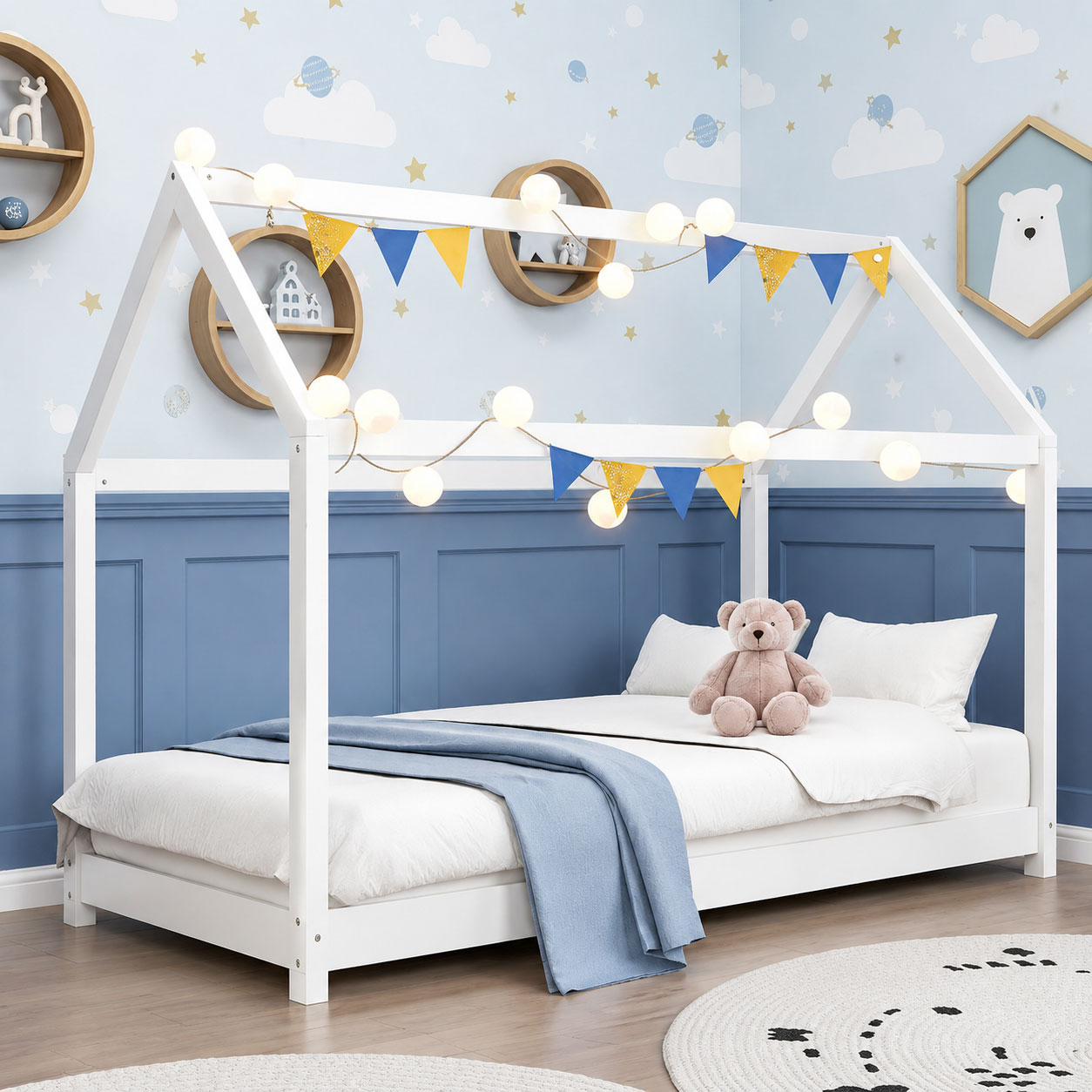 Montessori Kids Bed Frame Casa White - Image 3