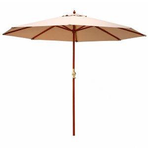3m Outdoor Umbrella Wood Beige